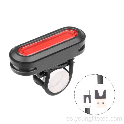 Cargo USB LED ADVERTENCIA Luz trasera de bicicleta